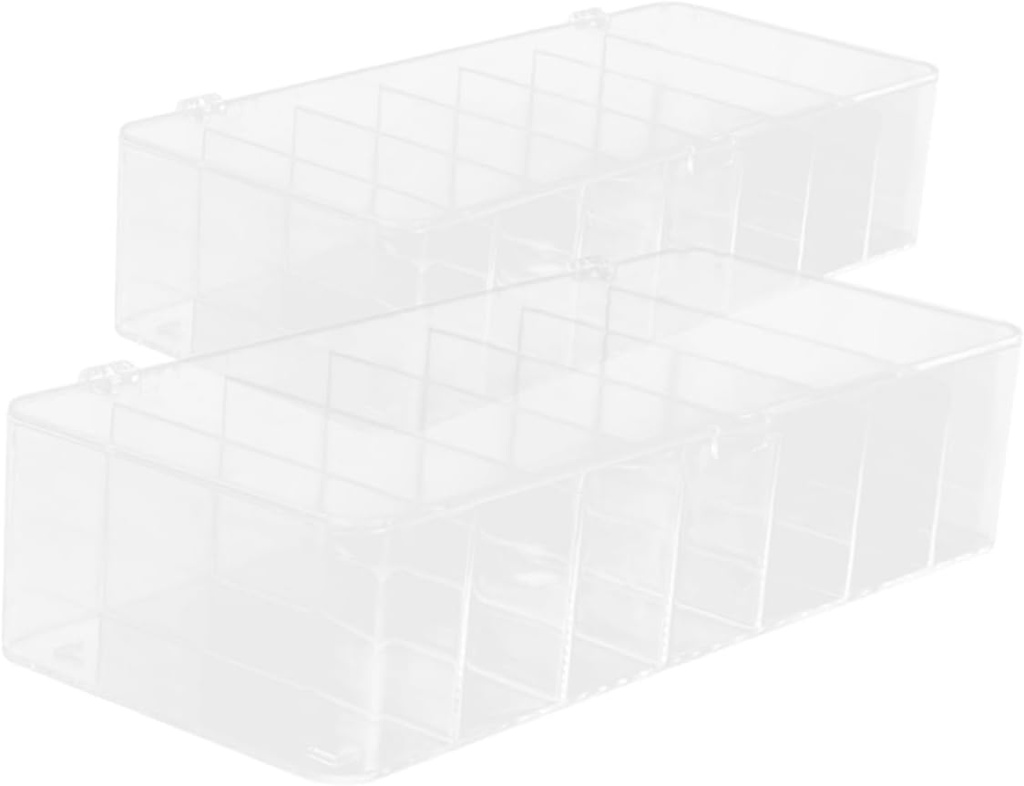 Homoyoyo 2pcs Tea Bag Organizer Box Stackable Bag Storage Coffee Sugar Creamer Pod Holder Tea Station for Countertop