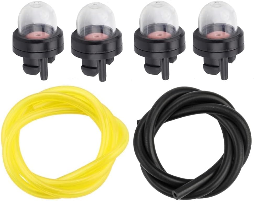 Hipa 4 Pack 12318139130 Primer Bulb for Echo CS400 CS310 CS300 CS305 CS340 CS370 CS3400 CS3450 CS450 Chainsaw Husqvarna Weedeater Poulan Ryobi Craftsman Stihl Homelite Trimmer Blower with Fuel Line
