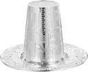 Amosfun Kiddush Cup and Tray - Silver Plated Kiddush Cup Set Kiddush Wine Jewish Shabbat Cup Jerusalem for Shabbat Havdalah Passover Holiday