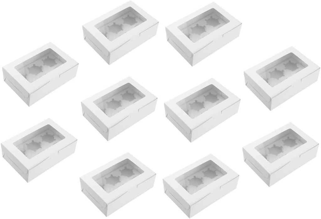 1Set Kraft Paper Cake Packing Boxes with Inserts Muffin Box for Parties Bakeries and Home Use for Cupcake Presentation