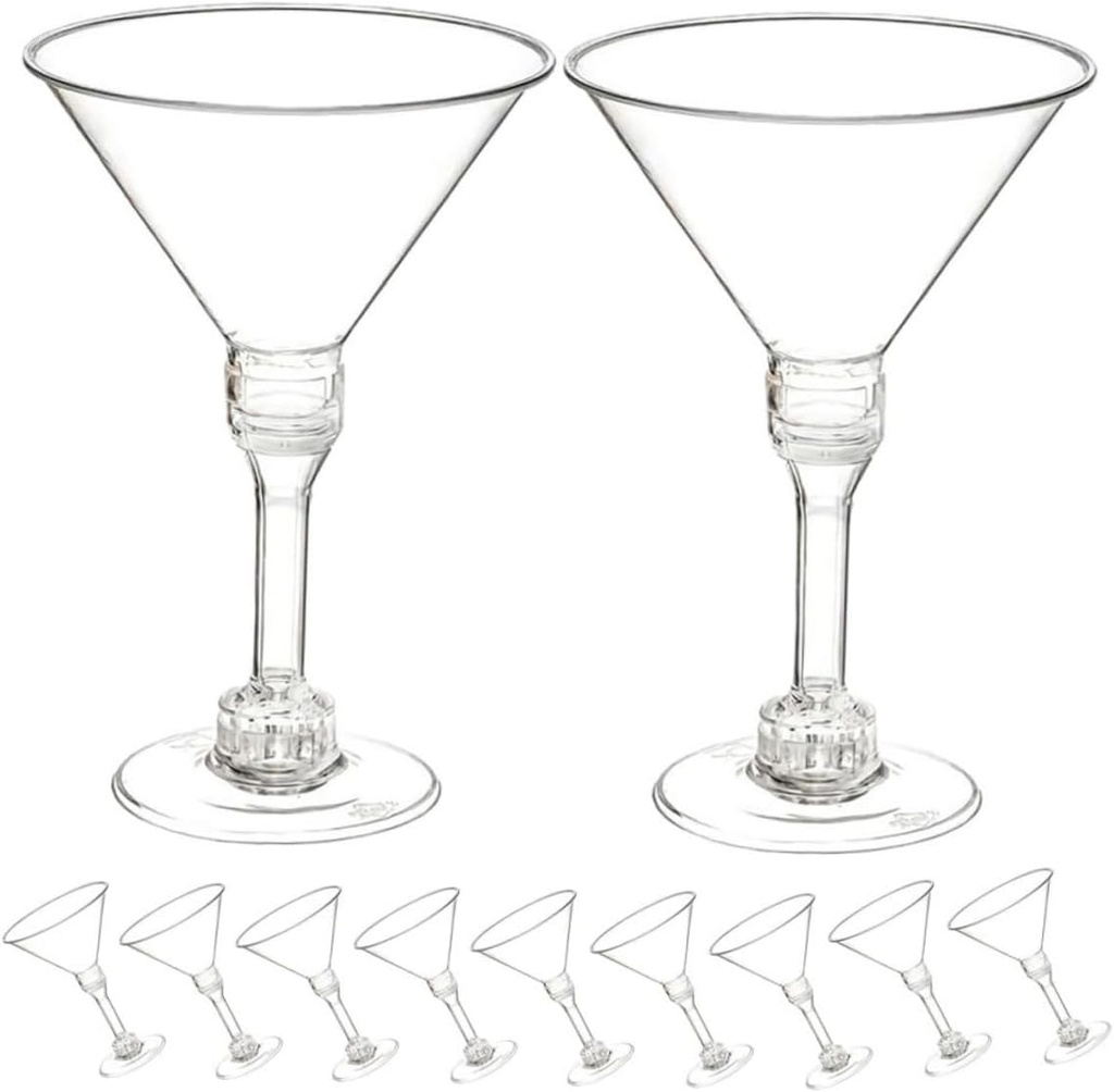 14pcs Unbreakable Cocktail Goblets Transparent Beverage Cups for Parties Weddings and Festivals Versatile Drinkware for Cocktails Wine and Desserts