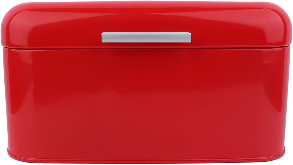 VINGVO Metal Storage Box, Metal Bread Box Metal Bread Storage Box Bread Box for Kitchen Countertop 12x7.1x6.3in for Living Room, Bedroom, Office (Red)