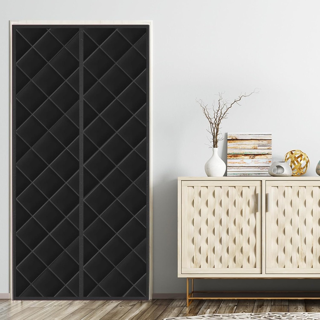 Magnetic Thermal Insulated Door Curtain, Durable and Thickened Oxford Cloth Material, Convenient Access, Automatic Closing, Windproof, Rainproof, Soundproof, Suitable for Doors