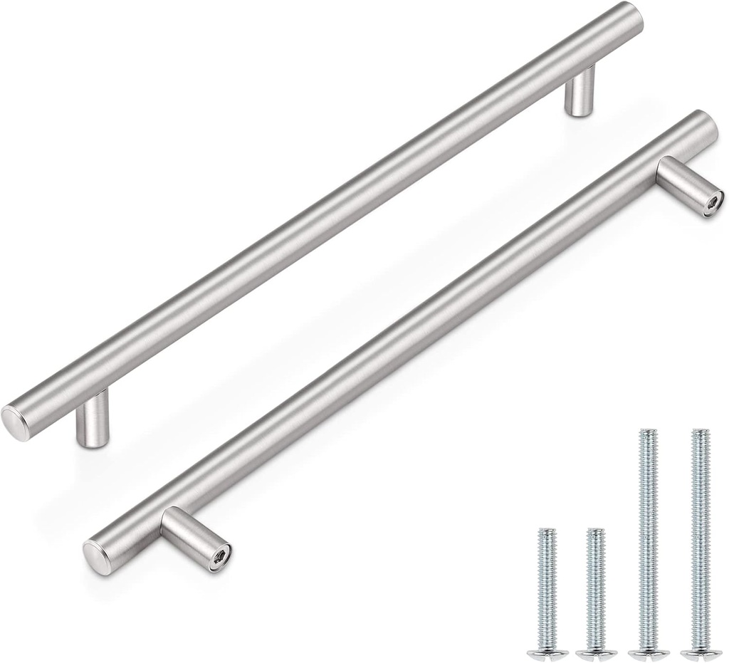 Probrico 10 Pack 10 Inch Hole Centers Brushed Nickel Cabinet Pulls Stainless Steel T Bar Kitchen Cabinet Handles Drawer Dresser Pulls Kitchen Cabinet Hardware