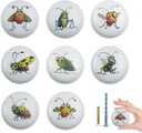 JamJam 1.5" 8 PCS Insect Cicada Cabinet Ceramics Drawer Knob Beetle Kid Room Door Dresser Drawer Knobs Pulls Furniture Decro