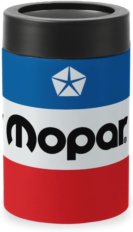 Mopar Classic Retro Flag Insulated Can Cooler for Canned and Bottled Beverages
