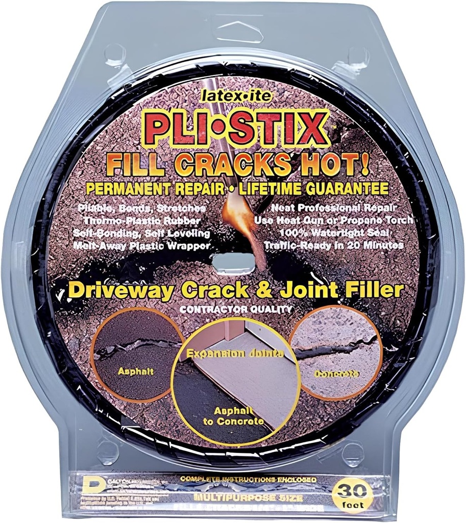 Latex-ITE Pli-Stix Black Black Asphalt Crack Filler 30 ft. Set of 2