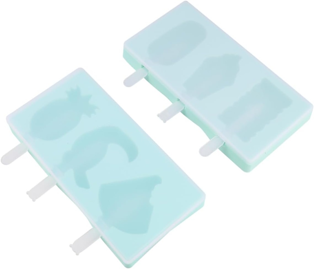Ciieeo Silicone Ice Cream Mold Sticks Diy Ice Pop Maker Home Made Popsicle Tool Set Green 2 Pieces