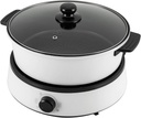 Electric Hot Pot with Induction Cooker Non-Stick Electric Skillet, Electric Pot for Cooking Burner with Shabu Shabu Pot Enjoy Chinese Hot Pot with Family and Friends (White)