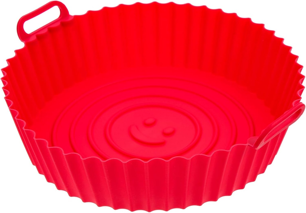 Mikinona Silicone Air Fryer Mat Non-Stick Kitchen Liner for Air Fryer Accessories Heat Resistant Baking Tray 11-inch Round Easy Clean Suitable for Home Cooking