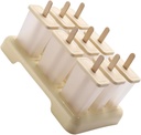 Alipis DIY Popsicle Molds with Sticks Non Stick Plastic Ice Cream Molds for Easy Clean Ice Pop Maker for Homemade Treats Beige Summer Snack Kit