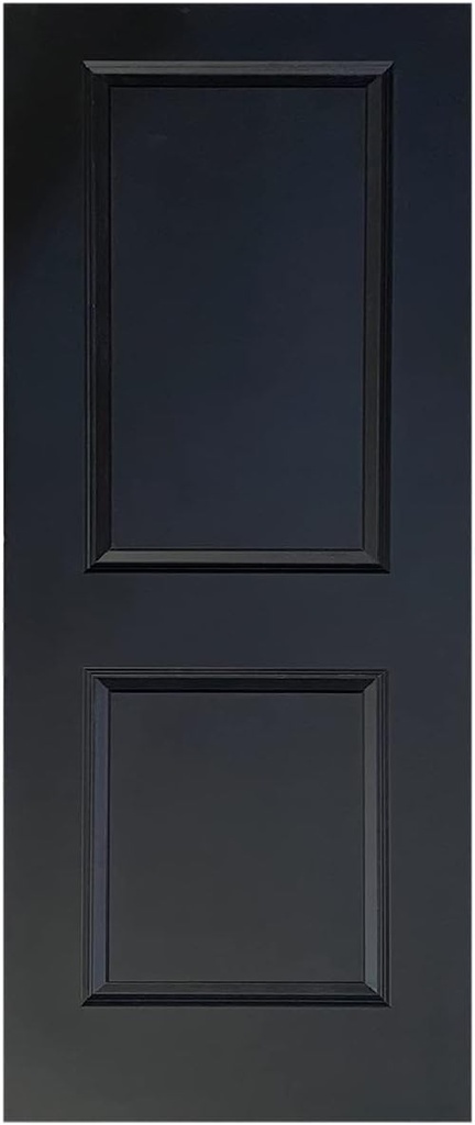 30 in. x 80 in. Black Painted Finished Composite MDF 2 Panel Interior Barn Door Slab
