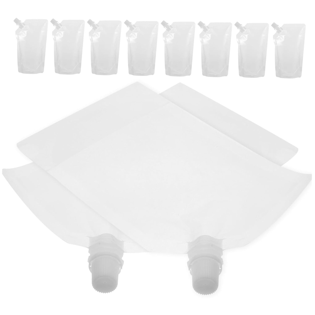 Amosfun 50pcs Portable Drink Pouch Funnel Reusable Juice Dispenser Bags for Travel Camping and Outdoor Activities for Juices and Beverages