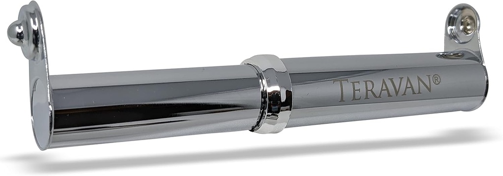 Teravan Stainless Steel Standard Extender - Modern Look Metal Toilet Paper Holder Spring-Loaded Replacement Spindle for Bigger Rolls Fits Standard Fixtures