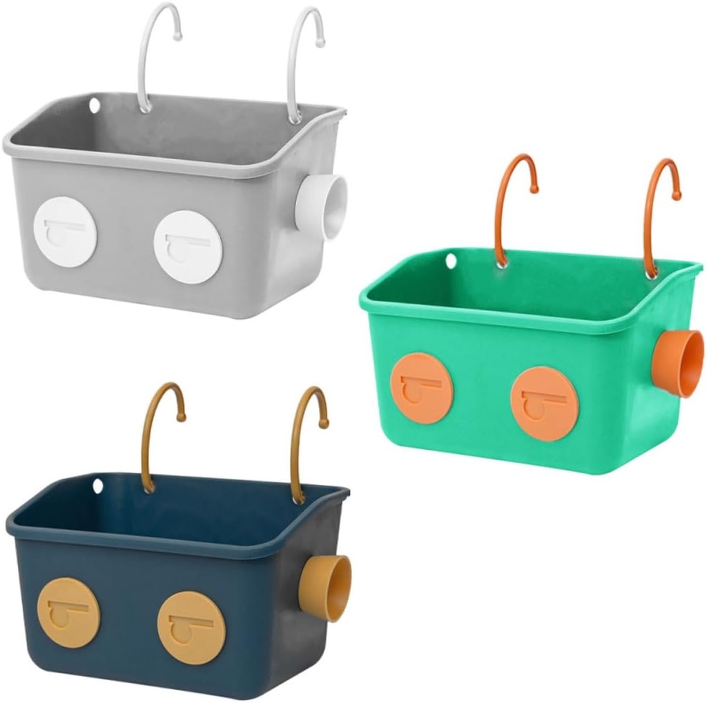 POPETPOP 1Set Wall Hanging Basket Bath Storage for Toiletries Easy Install with Adhesive Hooks Design for Kitchen and Bathroom Organization