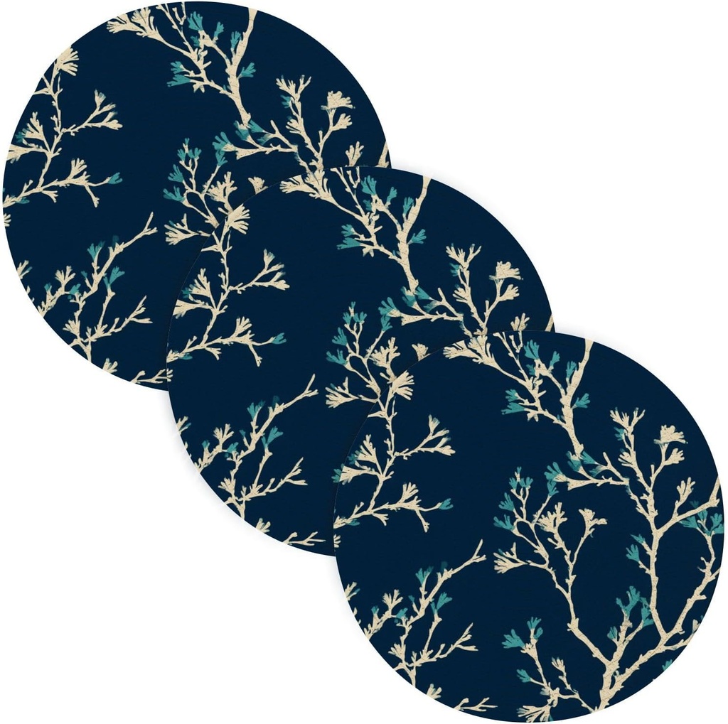 3 Pcs Kitchen Hot Pads for Crock Pot Branch Blue Minimalist Style 15in Polyester-Cotton Thread Weave Kitchen Decor accesorios para mesa de comedor