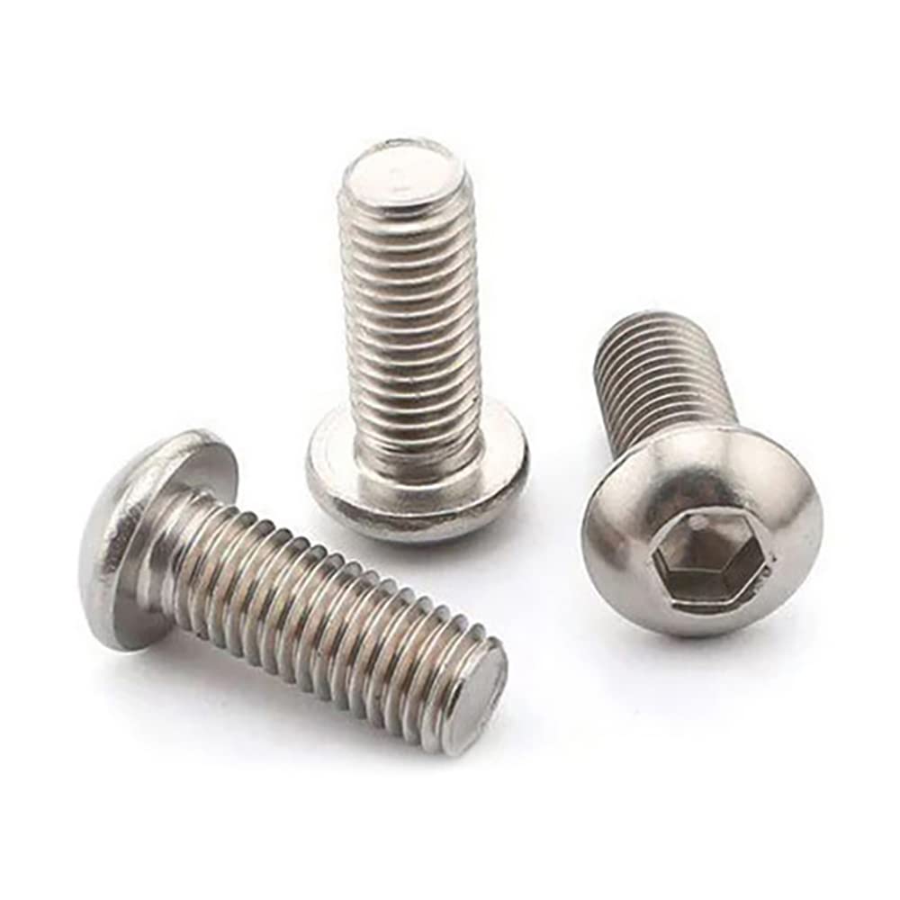 50 Pcs 1/4-20 x 1 Button Head Socket Cap Bolts Screws,304 Stainless Steel 18-8,Allen Socket Drive,Bright Finish,Fully Machine Thread (1/4-20 x 1 50pcs)