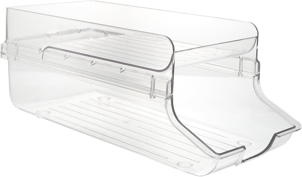 Mikinona Double Soda Can Organizer Transparent Beverage Can Dispenser for Refrigerator Pantry Freezer Storage Maximizes Space for Drinks and Keeps Tidy