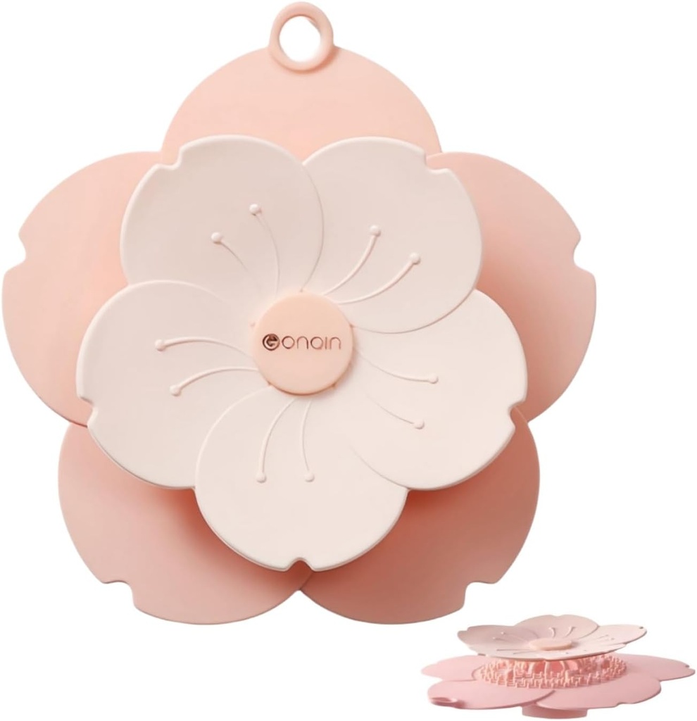 Bathtub Drain Cover Tub Stopper-Dual Use Silicone Floor Drain Cover/Strainer for Bathroom,Kitchen Sink Drain Stoppers,Drain Protector Silicone Flower Shape Drain Hair Catcher Strainer,Pink