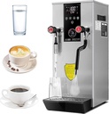 20L Commercial Milk Steamer&Frother, 4 IN 1 Milk Foam Maker with LED Display, Stainless Steel Milk Steamer Machine Water Boiling Machine for Espresso Coffee Milk Tea Silver