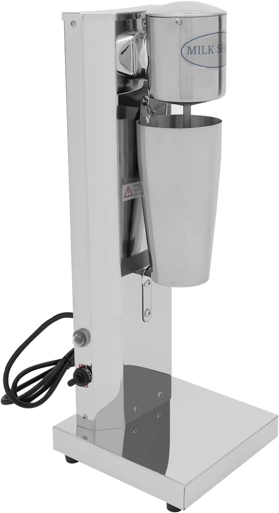 650ML/Cup Single Head Milkshake Maker 18000RPM Stainless Steel Milk Shaker Blender 180W 110V Commercial Drink Mixer Electric Milk Shaking Machine for Restaurant Cafe Bar Sliver (1 Head 1 Cup)