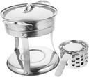 BESPORTBLE Single Propane Burner Hotpot Stove Stainless Steel Pot Home Hotpot Double Handle Food Cooking