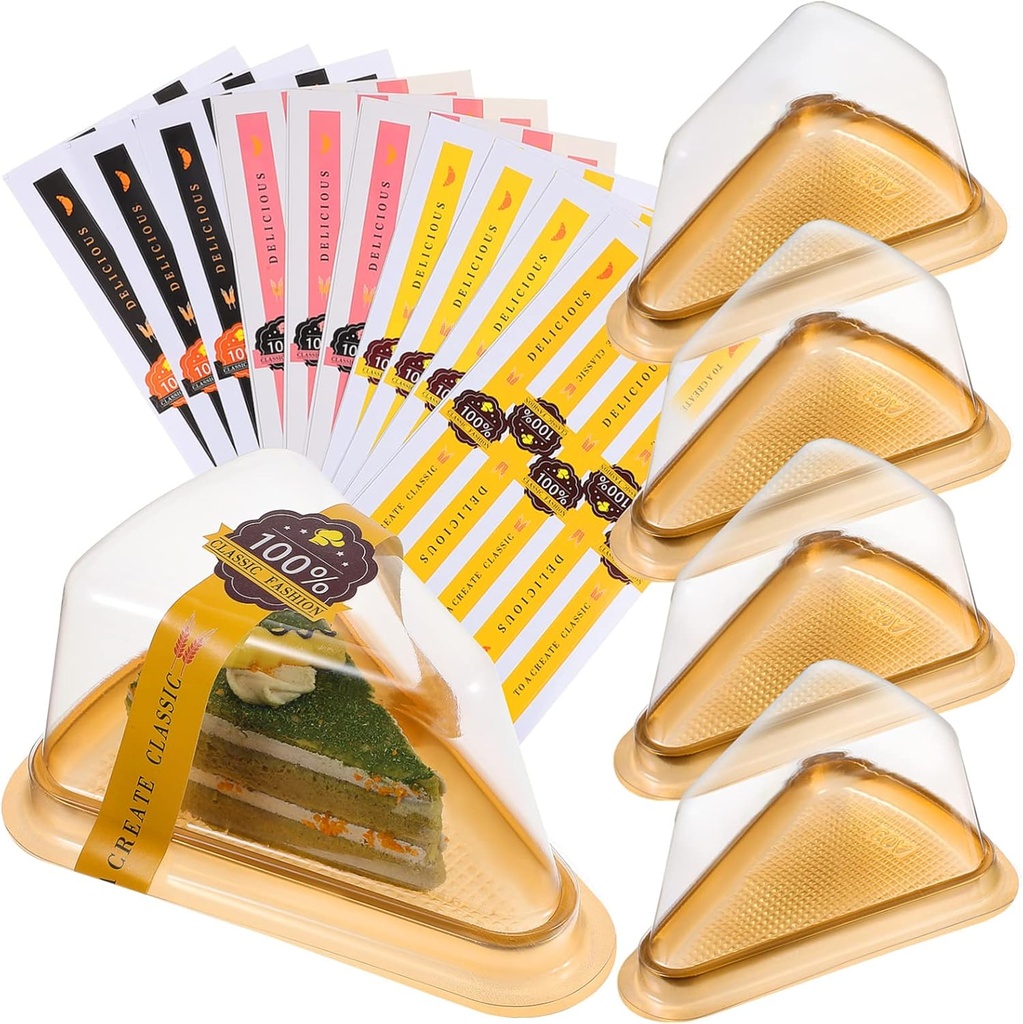 Healifty 50pcs Cake Box Container Cake Carriers for Transport Disposable Cake Packaging Bakery Boxes Treat Boxes for Desserts Triangular Boxes Baking Boxes Pastry Boxes Pie Boxes Pvc