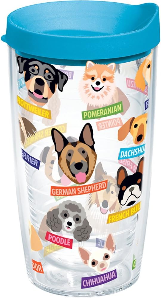 Tervis Flat Art Dogs Made in USA Double Walled Insulated Tumbler Travel Cup Keeps Drinks Cold & Hot, 16oz, Classic