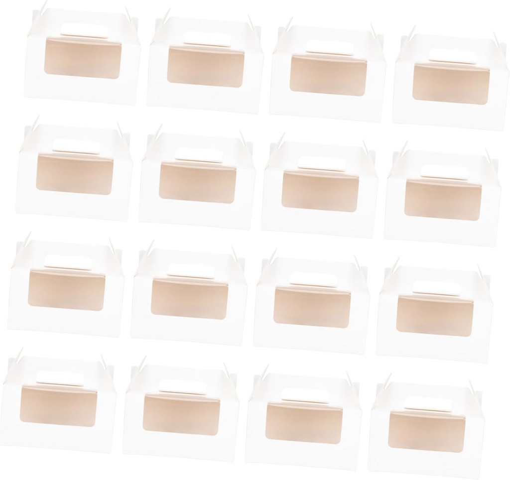 ABOOFAN 16Pcs Transparent Cupcake Boxes with Window Muffin Paper Packaging for Egg Tarts and Desserts Safe Material for Parties and