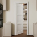 28''x80'' 3-Panel Molded Solid Core Interior Door Slab Shaker, Pre-Built Panel for Barn Door, Pocket Doors, French Doors; for Pantry, Bedroom, Closet, Laundry, White Prefinish&Paintable