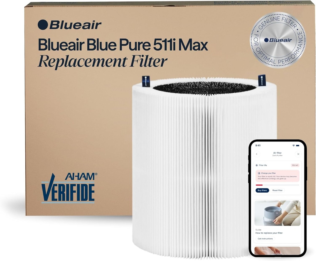 Blueair Blue Pure 511i Max Genuine Replacement Filter, Fits Blue Pure 511i Max Air Purifier