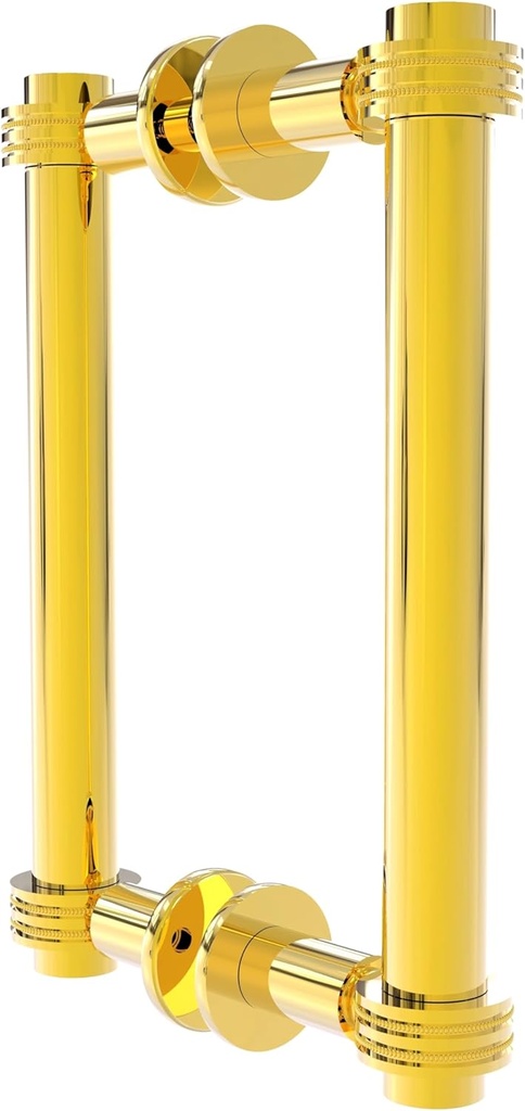 Allied Brass 404D-8BB-PB Contemporary 8 Inch Back Dotted Accent Shower Door Pull, Polished Brass