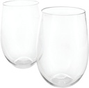 True Flexi Shatterproof Stemless Wine Glass, Reusable and Flexible Plastic Drinking Glass for Red and White Wines, Picnic, Camping, BBQ, Beach, Outdoor Party, Housewarming Gift, 15 oz, Set of 1