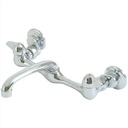 EZ-FLO Utility Two-Handle Wall Mount Faucet, 6 Inch Spout, Chrome Finish, 10142LF