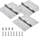 3-Pack Heavy Duty Commercial Door Hinge with Silent Steel Plain Bearing, 4.5 inch X 4.5 inch, Thickness 3 mm Stainless Steel，Super Bearing Capacity