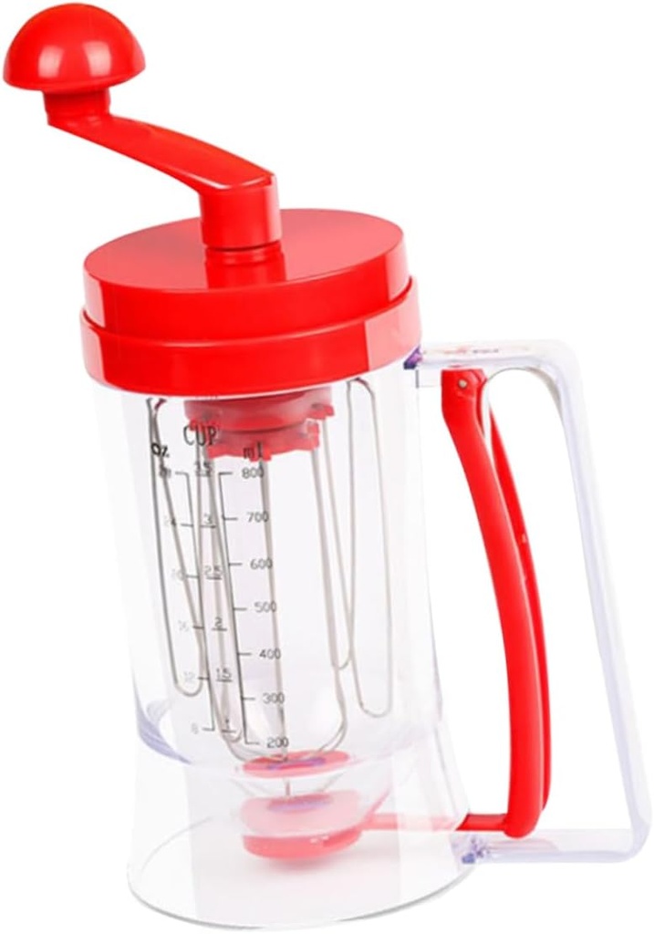 Manual Batter Dispenser Mixing Whisk Handheld Cream Separator Tool for Pancakes Cupcakes Muffins Donuts and Crepes Easy to Use Measuring Marks for Accurate Portions