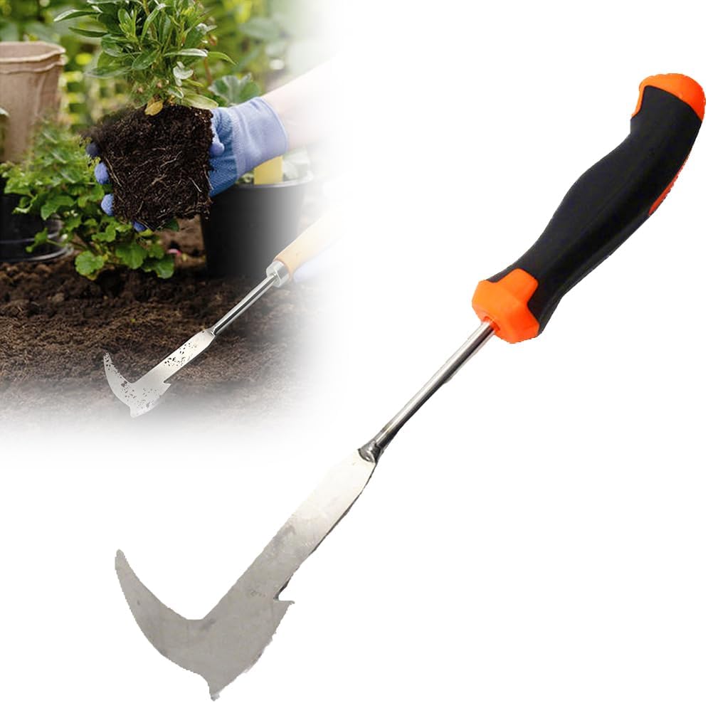 Crevice Weeding Tool, Long Handle Stainless Steel Weed Remover Tool, 2025 Upgrade Handheld Weed Puller, L-Shaped Gardening Crack Weeding Sickle (B)