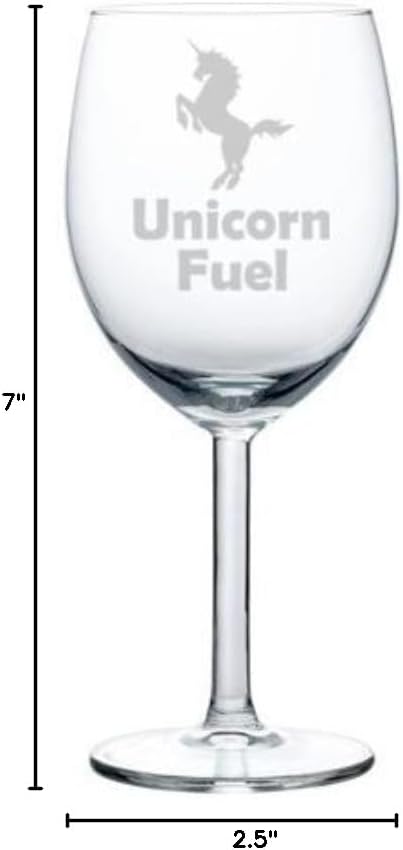 Wine Glass Goblet Funny Unicorn Fuel (10 oz)