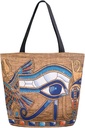 Naanle Egypt Canvas Tote Bag Large Women Casual Shoulder Bag Handbag, Egyptian Horus Eye Reusable Multipurpose Heavy Duty Shopping Grocery Cotton Bag for Outdoors.
