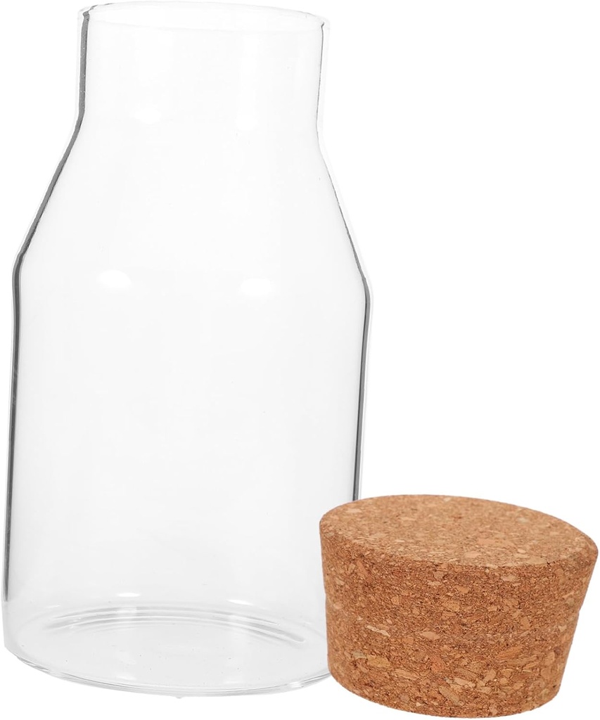 Glass Food Storage Canister Airtight Cork Lid Jar for Kitchen Organization for Spices Sugar Tea and Storage