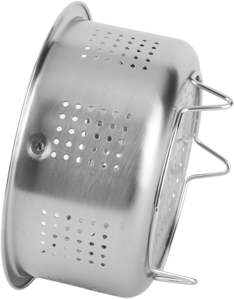 Less Steel Steam Basket with Handle Sugar Removal Rice Cooker Rt Steaming Rack for Food Egg Vegetables Fruits 16.5cM 6.5in (Stainless Steel)
