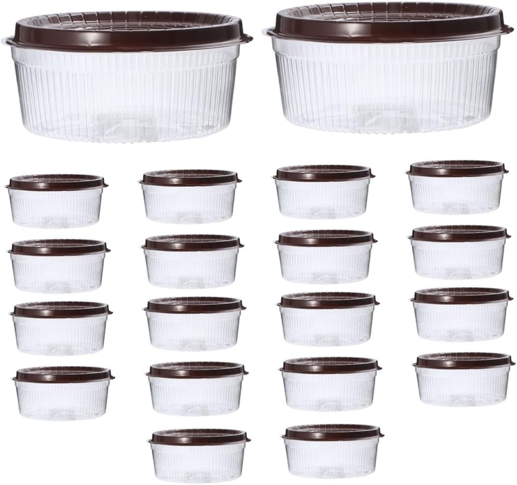 Cabilock 20Pcs Transparent Plastic Cake Boxes with Lids Muffin Holders Cupcake Cases for Cake Storage Parties and Food Presentation Resealable Design