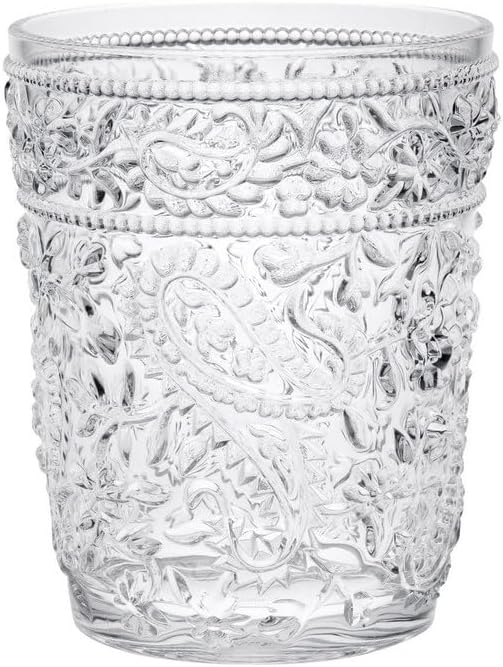 LeadingWare Paisley Acrylic Glasses Drinking Set of 4 DOF (13oz), Plastic Drinking Glasses, BPA Free Cocktail Glasses, Drinkware Set, Drinking Water Glasses