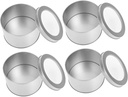 Alipis Round Tin Boxes Lids 4 Pack Small Tin Cans for Candies Cake Dessert Storage Lids