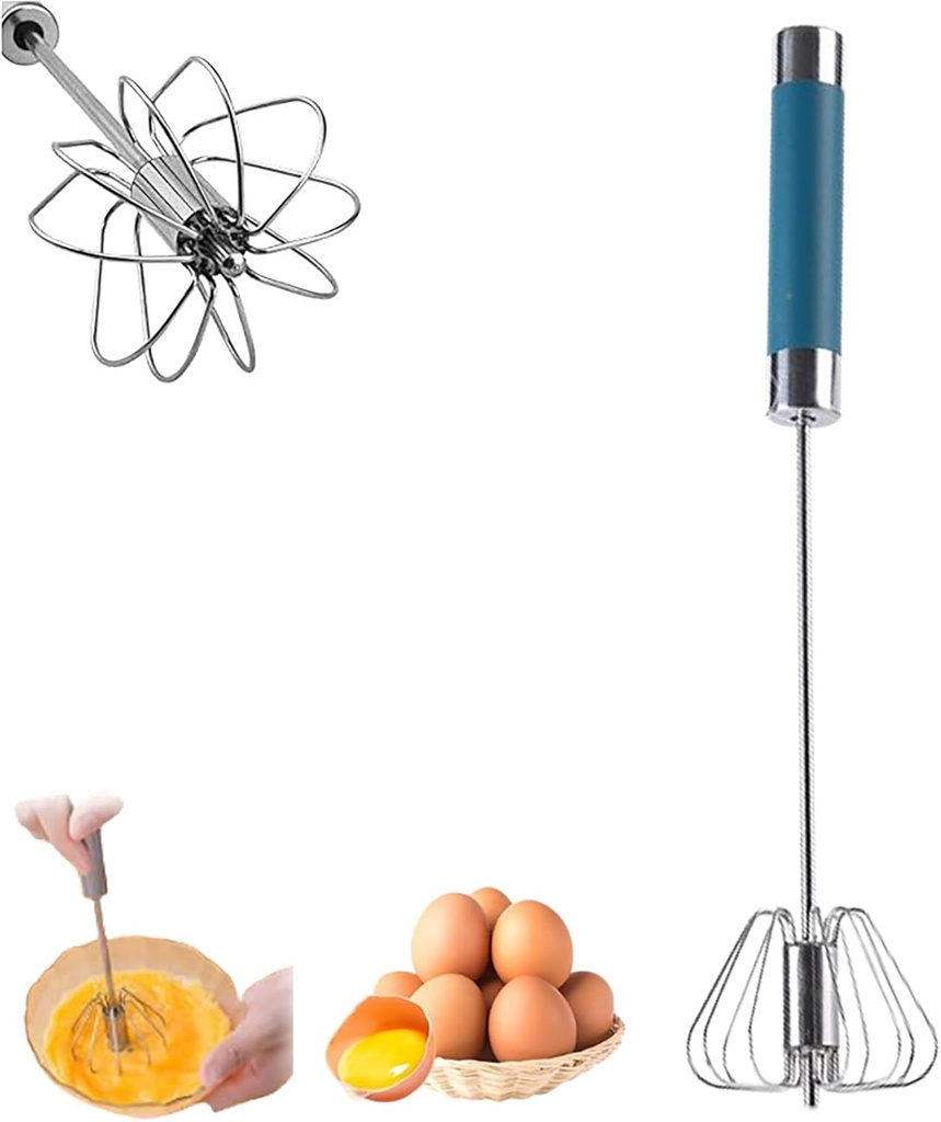 Stainless Steel Semi-Automatic Whisk, 10inch Blue