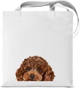 Stylish Brown Poodle Puppy Dog Pattern Tote Bag for Women Dog Aesthetic Reusable Grocery Shoulder Bag for Shopping Work Beach Travel Totes