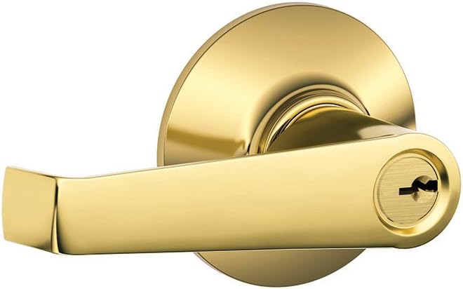 Schlage F51-ELA Elan Keyed Entry F51A Panic Proof Door Lever, Polished Brass