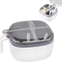 Seasoning Box with Lid and Spoon, 4 Compartment Spice Pots with Handle, Home Kitchen Condiment Jars for Sugar Salt Pepper