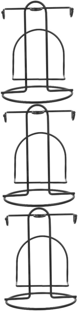 3pcs Coffee Mug Display Stand Silver Coffee Cup Holder Plate Display Holder Metal Cup Desktop