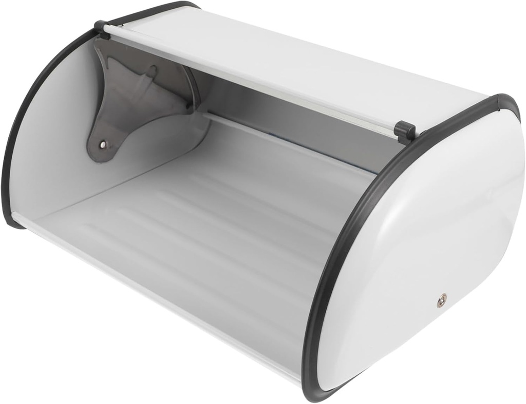 PRETYZOOM Metal Bread Box White Antique Style Bread Storage Bin for Kitchen Bakery and Home Use Deform Resistant for Organizing and Kitchenware